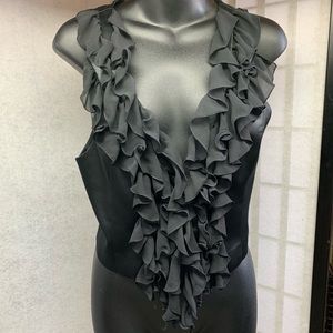 Women’s Sexy Black Satin Vest